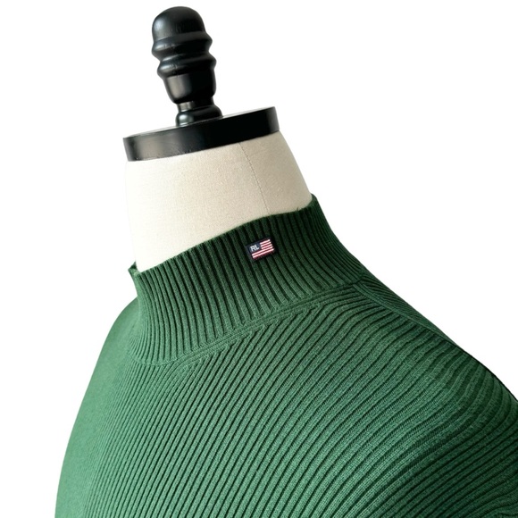 Polo Jeans Vintage Ribbed Mock Neck Sweater in GreenLARGE NWT